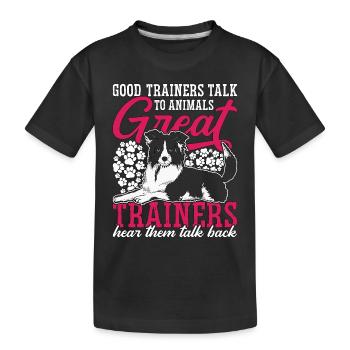 Dresseur d’animaux : de bons dresseurs parlent au gardien de zoo - T-shirt bio Premium Enfant - noir - Devant