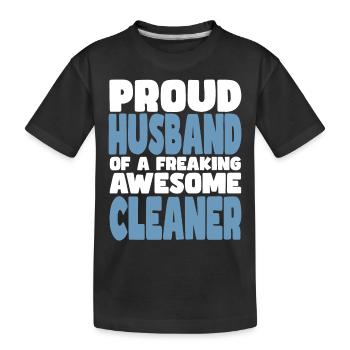 Fière épouse d’un sacré bon - T-shirt bio Premium Enfant - noir - Devant