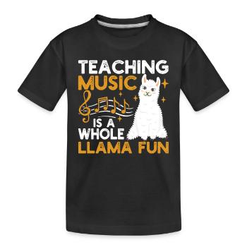Musik zu unterrichten ist ein Riesenspaß Alpaka - Kinder Premium Bio T-Shirt - Schwarz - Vorne