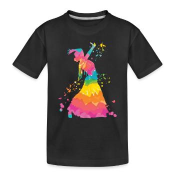 Femme flamenco avec robe flamenco - T-shirt bio Premium Enfant - noir - Devant