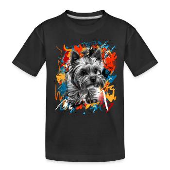 Yorkshire Terrier - Kinder Premium Bio T-Shirt - Schwarz - Vorne