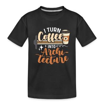Architecture Je transforme le café en architecte constructeur - T-shirt bio Premium Enfant - noir - Devant
