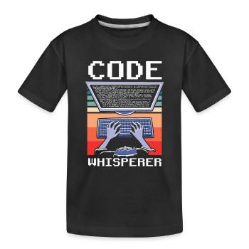 Code Whisperer Programmer Coding Coder - Kids' Premium Organic T-Shirt - black - Front