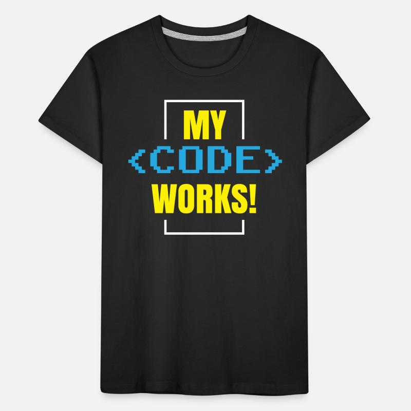 Mein Code Funktioniert Programmieren Coding Coder Kinder Premium Bio T-Shirt