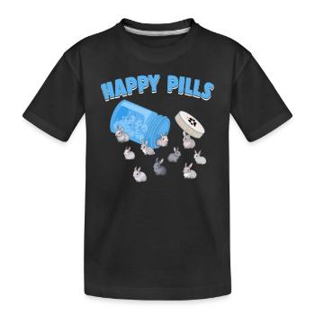 Happy Pills Rabbit Breed Funny Netherland Dwarf - Kids' Premium Organic T-Shirt - black - Front