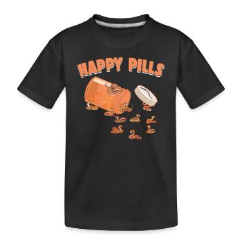 Pilules heureuses Serpents Drôle de maïs Amoureux des serpents Humour - T-shirt bio Premium Enfant - noir - Devant