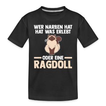 Ragdollkatze Katze - Kinder Premium Bio T-Shirt - Schwarz - Vorne