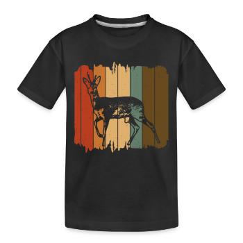 Reh - Kinder Premium Bio T-Shirt - Schwarz - Vorne