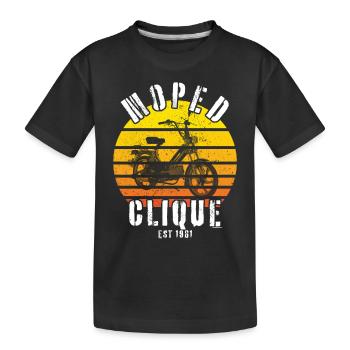 Moped Clique Scooter Mokick Two-Wheeler Rider 1961 - Kids' Premium Organic T-Shirt - black - Front