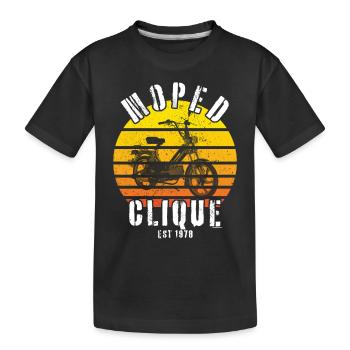 Moped Clique Scooter Mokick Two-Wheeler 1978 - Kids' Premium Organic T-Shirt - black - Front