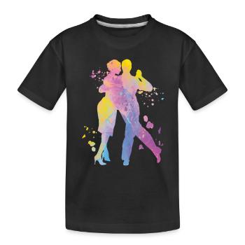 Argentine Tango Dancing Milonga Vals - Kids' Premium Organic T-Shirt - black - Front