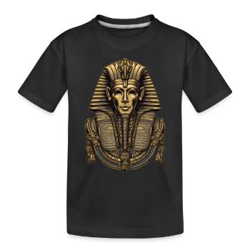 Pharao Ägypten Totenmaske Geschenk - Kinder Premium Bio T-Shirt - Schwarz - Vorne