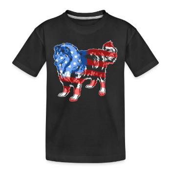 Rough Collie Rough Collie Flag - Kids' Premium Organic T-Shirt - black - Front