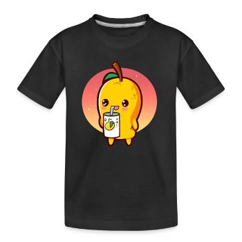 Refreshing mango enjoys mango juice - Kids' Premium Organic T-Shirt - black - Front