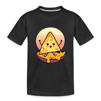 Chips de nacho dans un bain de fromage crémeux - T-shirt bio Premium Enfant - noir - Devant