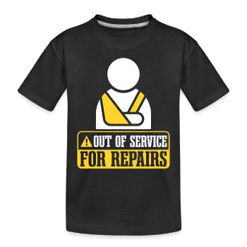 Außer Betrieb für Reparaturen - Kinder Premium Bio T-Shirt - Schwarz - Vorne