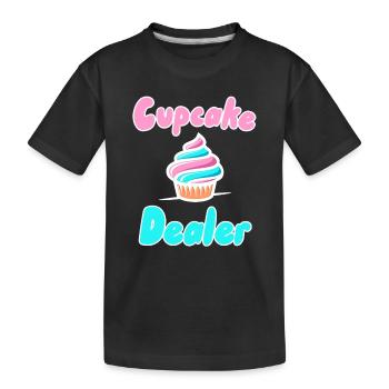 Cupcake-Händler - Kinder Premium Bio T-Shirt - Schwarz - Vorne