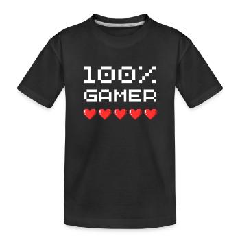 Ich bin zu 100 Prozent Gamer - Kinder Premium Bio T-Shirt - Schwarz - Vorne