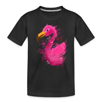 Colorful Flamingo - Kinder Premium Bio T-Shirt - Schwarz - Vorne