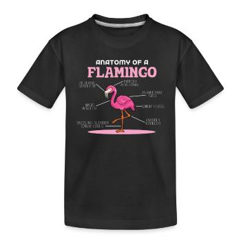 Anaotomie d’un flamant rose - T-shirt bio Premium Enfant - noir - Devant