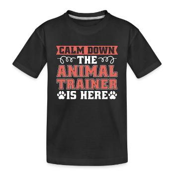 Animal Trainer Calm Down The Animal Zookeeper - Kinder Premium Bio T-Shirt - Schwarz - Vorne