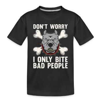 Dresseur d’animaux Ne vous inquiétez pas, je ne mords que le dresseur de chiens - T-shirt bio Premium Enfant - noir - Devant