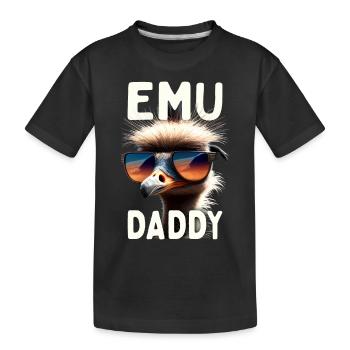 Emu Daddy Vogel Strauß Laufvogel Dad Vatertag Emu - Kinder Premium Bio T-Shirt - Schwarz - Vorne