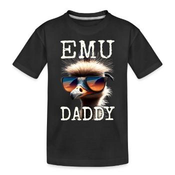 Emu Daddy Vogel Strauß Laufvogel Dad Vatertag Emu - Kinder Premium Bio T-Shirt - Schwarz - Vorne