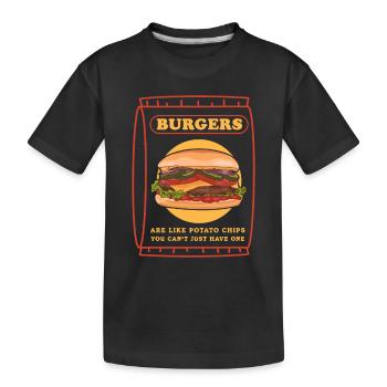 Hamburger Burger Fastfood Fast Food Geschenk - Kinder Premium Bio T-Shirt - Schwarz - Vorne