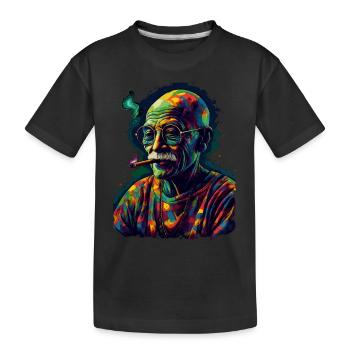 Mahatma Gandhi, lauréat du prix Nobel de la paix - T-shirt bio Premium Enfant - noir - Devant