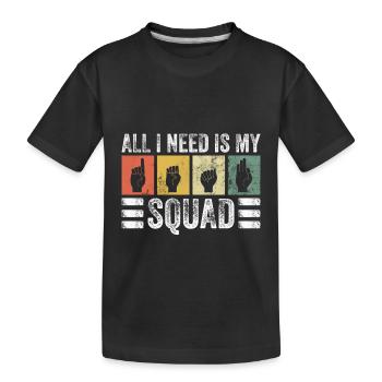 Hörgerät Und Handgebärdensprache Deaf Pride - Kinder Premium Bio T-Shirt - Schwarz - Vorne