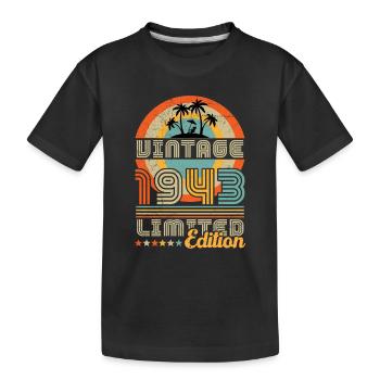 1943 Vintage Geburtstagsgeschenk 1943 - Kinder Premium Bio T-Shirt - Schwarz - Vorne