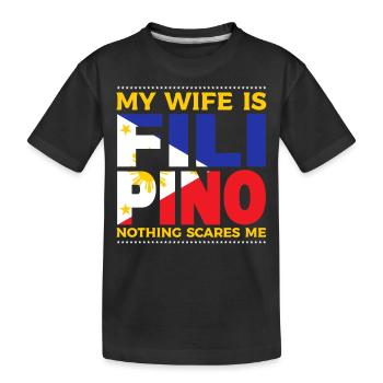 Meine Frau Ist Die Philippinische Philippinen - Kinder Premium Bio T-Shirt - Schwarz - Vorne