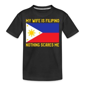 Meine Frau Ist Die Philippinische Philippinen - Kinder Premium Bio T-Shirt - Schwarz - Vorne