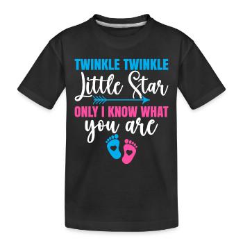 Gender Reveal Party Baby Shower Little Star - Kids' Premium Organic T-Shirt - black - Front