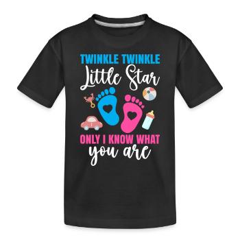 Gender Reveal Party Baby Shower Little Star - Kids' Premium Organic T-Shirt - black - Front