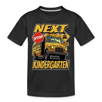 Nächste Station Kindergärtnerin - School Bus Der - Kinder Premium Bio T-Shirt - Schwarz - Vorne