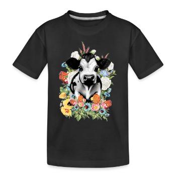 Fleurs de vache - T-shirt bio Premium Enfant - noir - Devant