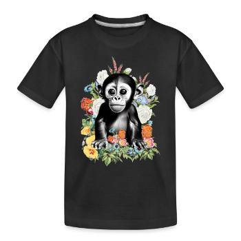Fleurs de singe - T-shirt bio Premium Enfant - noir - Devant