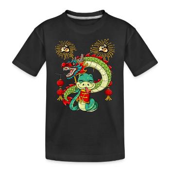 Année du Serpent Nouvel An lunaire chinois - T-shirt bio Premium Enfant - noir - Devant