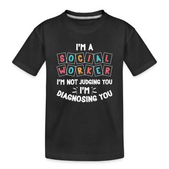 School Social Worker - Kids' Premium Organic T-Shirt - black - Front