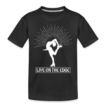 Patineur artistique en direct sur le fil du rasoir Patinage sur glace - T-shirt bio Premium Enfant - noir - Devant