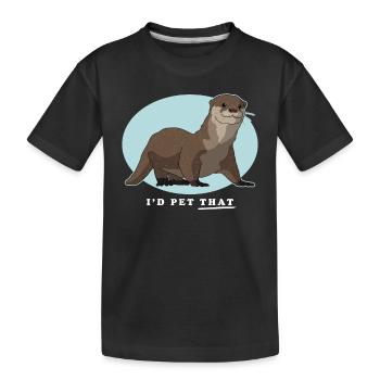 Loutre Loutre Cadeau Loutre de mer - T-shirt bio Premium Enfant - noir - Devant