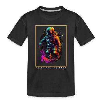 Astronaute abstrait coloré dans un cadeau spatial - T-shirt bio Premium Enfant - noir - Devant