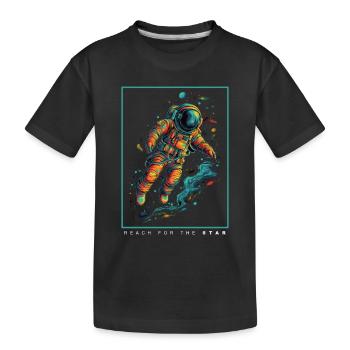 Astronaute abstrait coloré dans l’espace - T-shirt bio Premium Enfant - noir - Devant