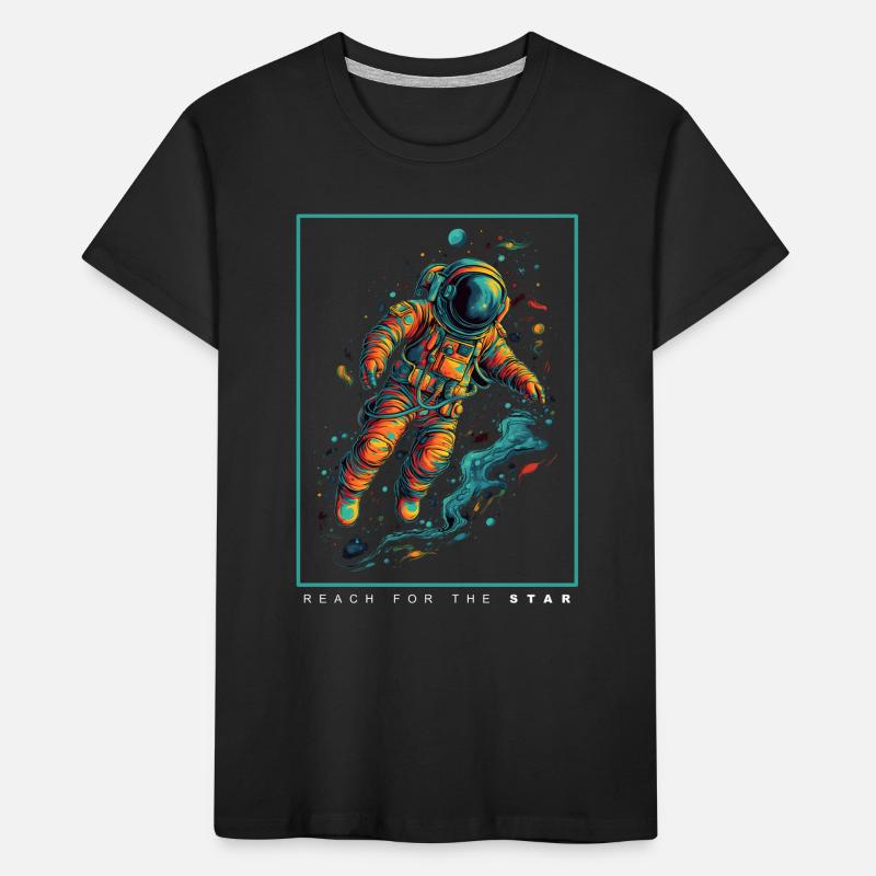 Astronaute abstrait coloré dans l’espace T-shirt bio Premium Enfant