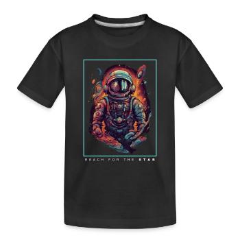 Astronaute abstrait coloré dans l’espace - T-shirt bio Premium Enfant - noir - Devant