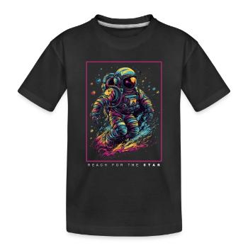 Astronaute abstrait coloré dans l’espace - T-shirt bio Premium Enfant - noir - Devant