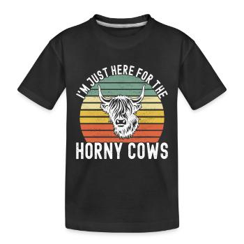 Highland Cow Hochlandkuh - Kinder Premium Bio T-Shirt - Schwarz - Vorne