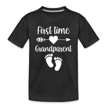 First Time Grandparents First Time Sweet Pregnant - Kids' Premium Organic T-Shirt - black - Front
